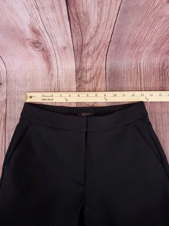 Quince Womens Size 4 Ultra Stretch Ponte Trousers Black Wide Leg High Rise Pants - Picture 12 of 14